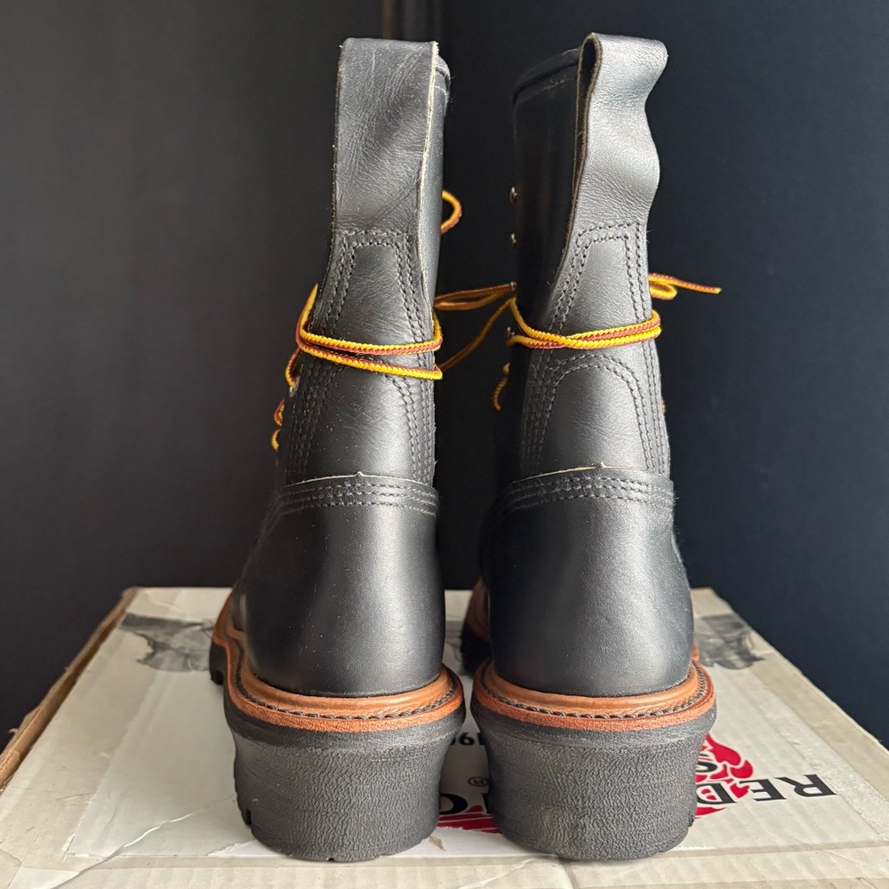 Red Wing Vintage Leather Logger Vibram Lace up Boot made in USA Deadstock - Picture 4 of 14